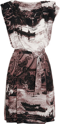 Vivienne Westwood Card draped printed crepe dress