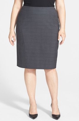 Sejour 'Charcoal Crosshatch' Suit Skirt (Plus Size)