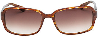 Liz Claiborne Rectangular Frame Sunglasses with Logo Arm - Gold