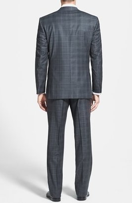 David Donahue Classic Fit Plaid Wool Suit