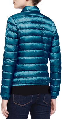 Moncler Zip-Up Puffer Jacket, Turquoise