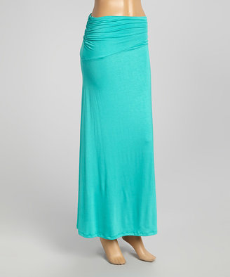 Mint Ruched Maxi Skirt