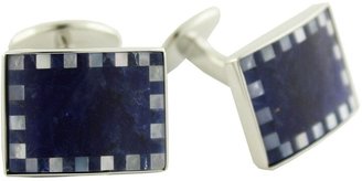 David Donahue Sterling Silver, Sodalite & Mother-of-Pearl Cuff Links