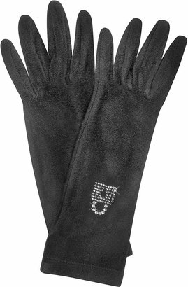 Forzieri Rhinestone Black Gloves