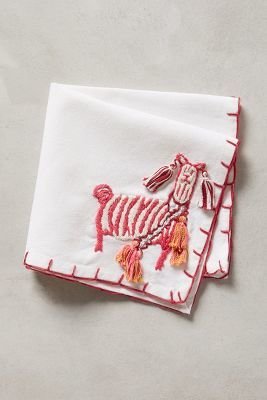 Anthropologie Embroidered Andes Cocktail Napkin