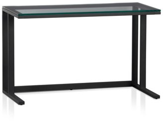 Crate & Barrel Pilsen Graphite Desk with Glass Top