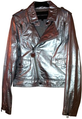 American Retro Silver Leather Biker jacket