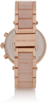 Michael Kors Parker Swarovski crystal-embellished rose gold-tone watch
