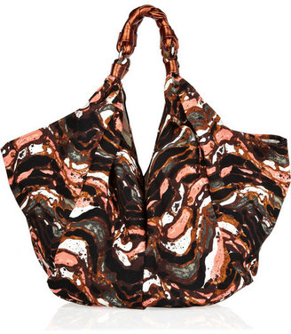 M Missoni Leather-trimmed printed canvas hobo bag