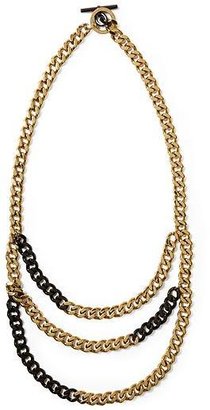 Michael Kors Two-Tone Multi-Row Chain Necklace