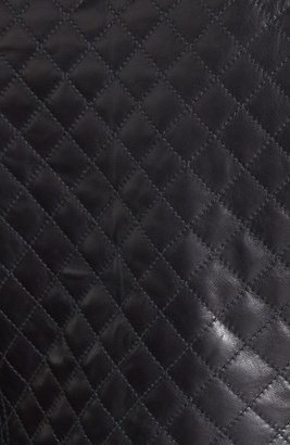 Halogen Quilt Detail Leather Jacket
