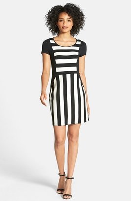 Kensie Colorblock Short Sleeve Stripe Dress