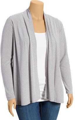 Old Navy Women's Plus Striped Open-Front Jersey Cardigans