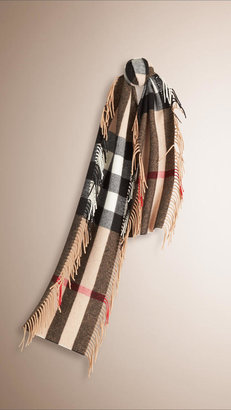 Burberry Cashmere And Merino Wool Check Scarf