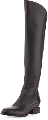 Alexander Wang Sigrid Lift-Heel Leather Knee Boot, Black