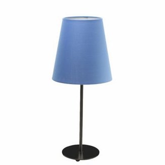 Litecraft Small Black Table Lamp with Blue Shade
