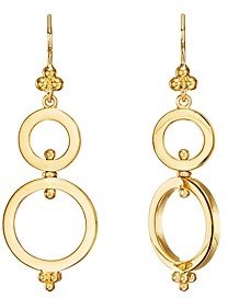 Temple St. Clair 18K Yellow Gold Double Ring Earrings