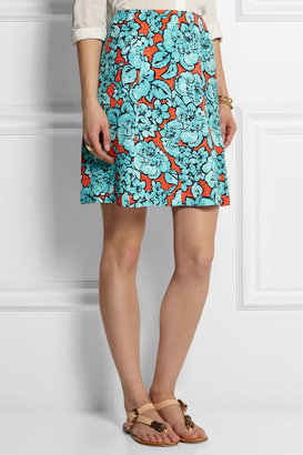 Etro Floral-print matelassé skirt