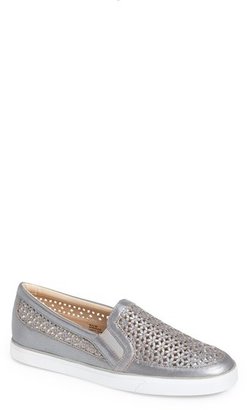 Nine West 'Banter' Perforated Leather Slip-On Sneaker (Women)