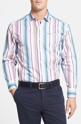 Tommy Bahama 'Mo' Raj Stripe' Regular Fit Cotton & Silk Sport Shirt