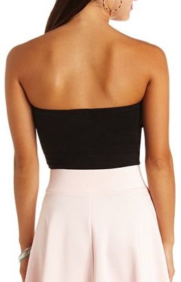 Charlotte Russe Bow-Front Cropped Tube Top