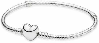 Pandora Silver bracelet heart-shaped clasp