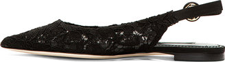 Dolce & Gabbana Black Lace Taormina Bellucci Slingback Flats