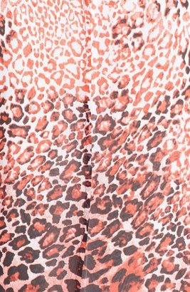 Chaus Split Neck Leopard Print Blouse