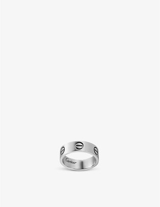 Cartier Women's White Love 18ct White-Gold Ring, Size: 53mm