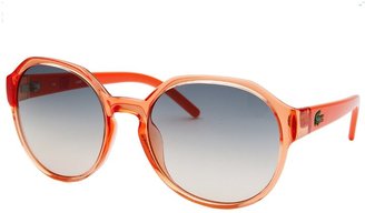 Lacoste Women's L!VE Round Translucent Orange Sunglasses