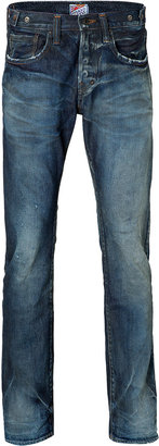 PRPS Woven Cotton Denim Straight Leg Jeans