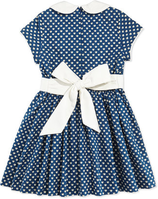 Busy Bees Anna Cherry-Print Fit-And-Flare Dress, Blue