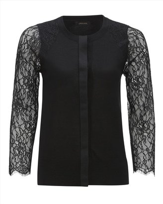 Jaeger Lace Sleeved Cardigan