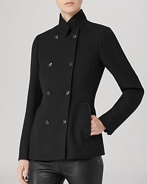 Reiss Peacoat - Climens Slim Fit Double Breasted
