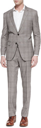 HUGO BOSS James Two-Piece Plaid Suit, Brown