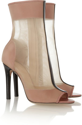 Reed Krakoff Open-toe leather and mesh boots