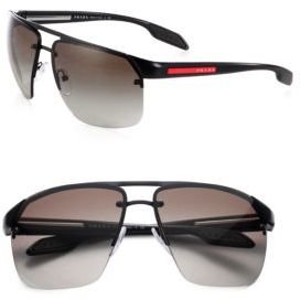 Prada Linea Rossa Metal and Acetate Pilot Sunglasses