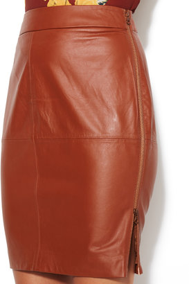 Trina Turk Sydney Leather Side Zip Skirt