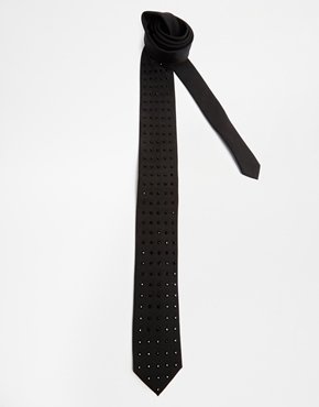 ASOS Tie With Black Studs - Black