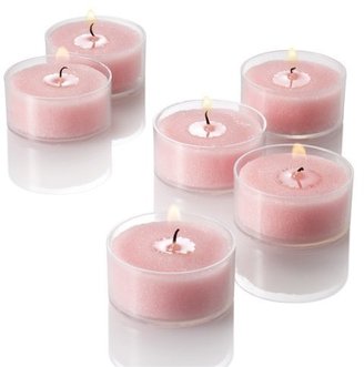 Gardenia Richland® Tealight Candles Pink Clear Cup Scented Set of 100