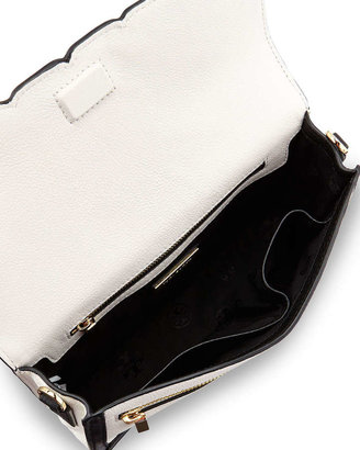 Tory Burch Jessica Leather Shoulder Bag, Black/New Ivory