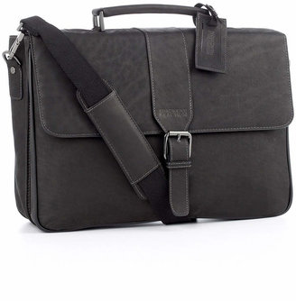 Kenneth Cole Reaction Columbian Leather Double Gusset Laptop Briefcase