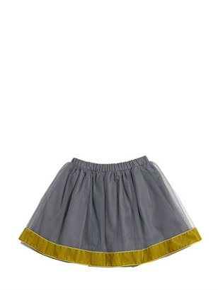 Il Gufo Tulle Skirt With Velvet Detail