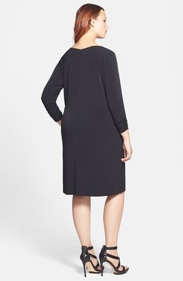 Tahari by ASL Chain Necklace Detail Jersey Dress (Plus)