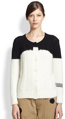 Band Of Outsiders Drowning Cable Angora-Blend Cardigan