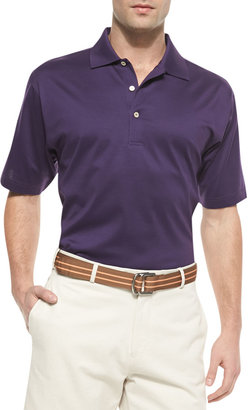 Peter Millar Cotton Short-Sleeve Polo Shirt, Purple