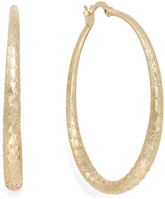 Thalia Sodi Gold-Tone Diamond-Cut Hoop Earrings