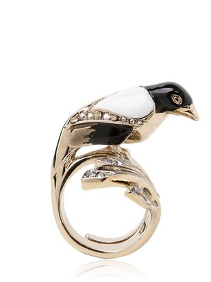 Roberto Cavalli Gold Plated Enameled Ring