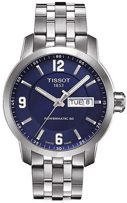 Tissot men's blue dial stainless steel bracelet watch