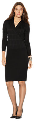 Lauren Ralph Lauren Azaya Shawl Dress, Black/Deep Grey Heather